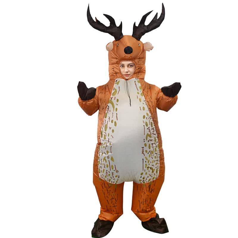 Photo 1 of Inflatable Blow Up Costume for Adult Christmas Halloween Party Cosplay Suit Men Women Full Body Funny Costume (Reindeer)