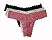 Fitora Crotchless Lace Panties 3 Pack Pink/Black/White Medium/Large