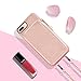 ZVE Wallet Case for Apple iPhone 8 Plus and iPhone 7 Plus, 5.5 inch, Wallet Case with Crossbody Chain Credit Card Holder Slot Zipper Purse Case for Apple iPhone 7 Plus and 8 Plus - Rose Gold