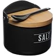 HAUSKRAFT Saleiro de Porcelana Manhattan Preto Cilíndrico 290 ml