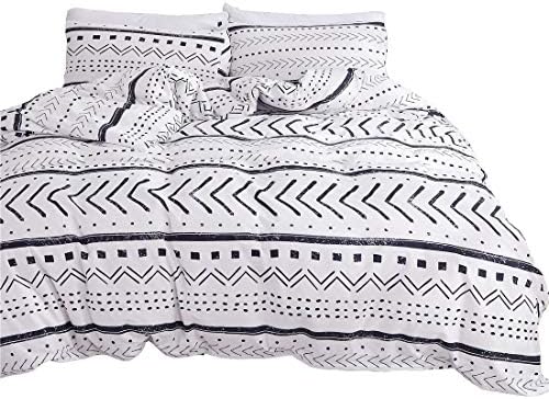 Jameswish 100 Cotton Duvet Cover Set Black And White Ethnic