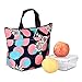 eBoot Black and Red Lunch Bag Tote Insulated Cooler Carry Bag for Travel and Picnic, 1 Pack