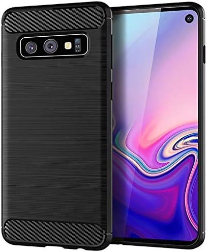 ONPIE Case Compatible with Samsung Galaxy S10 Case (2019) with Carbon Fiber Brushed Silicone -Black