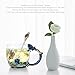Kpcuisite Tea Cup Glass Coffee Mugs Birthday Gifts For Women,Mothers,Wife, Daughter,Sister,Friends,with Spoon Beautiful Rose Flower Butterfly (Blue x)