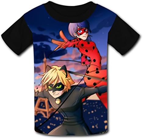 Miraculous Flying Ladybug Kids T-Shirt Youth Crew Neck Tshirt Unisex Large Graphic Top Tee