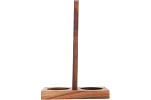 UPKOCH Wooden Pepper Mill Tray with Handle, Stable Wood Base for Salt and Pepper Grinder Holder, Easy