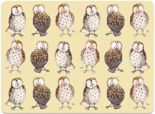 Alex Clark Owls Place Mat - Watercolour Design - Cork Back