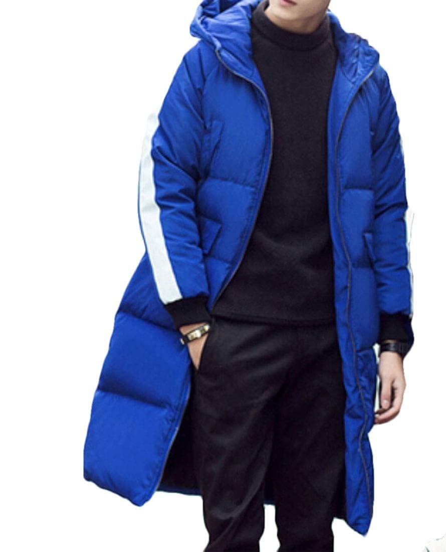XQS Mens Winter Hood Outwear Packaged Warm Down Puffer Long Down Coats