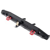 RCLIONS RC Rear Bumper with Lights/Shackles/Trailer Hitch for TRX4 SCX10-ii | 1/10th RC Crawler Car Upgrade Parts