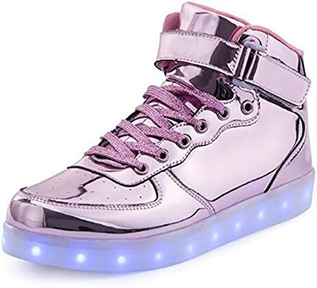 KUshopfast Kids Light up Shoes Boy and Girl High Top Led Energy Lights Sneakers for Children&Teens