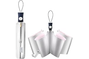 FDJASGY Silver Coating Layer Fabric Blocking UV 99.9% Sun Umbrella Compact Folding Travel Umbrella Automatic Windproof Umbrellas For Men and Women (Pink)