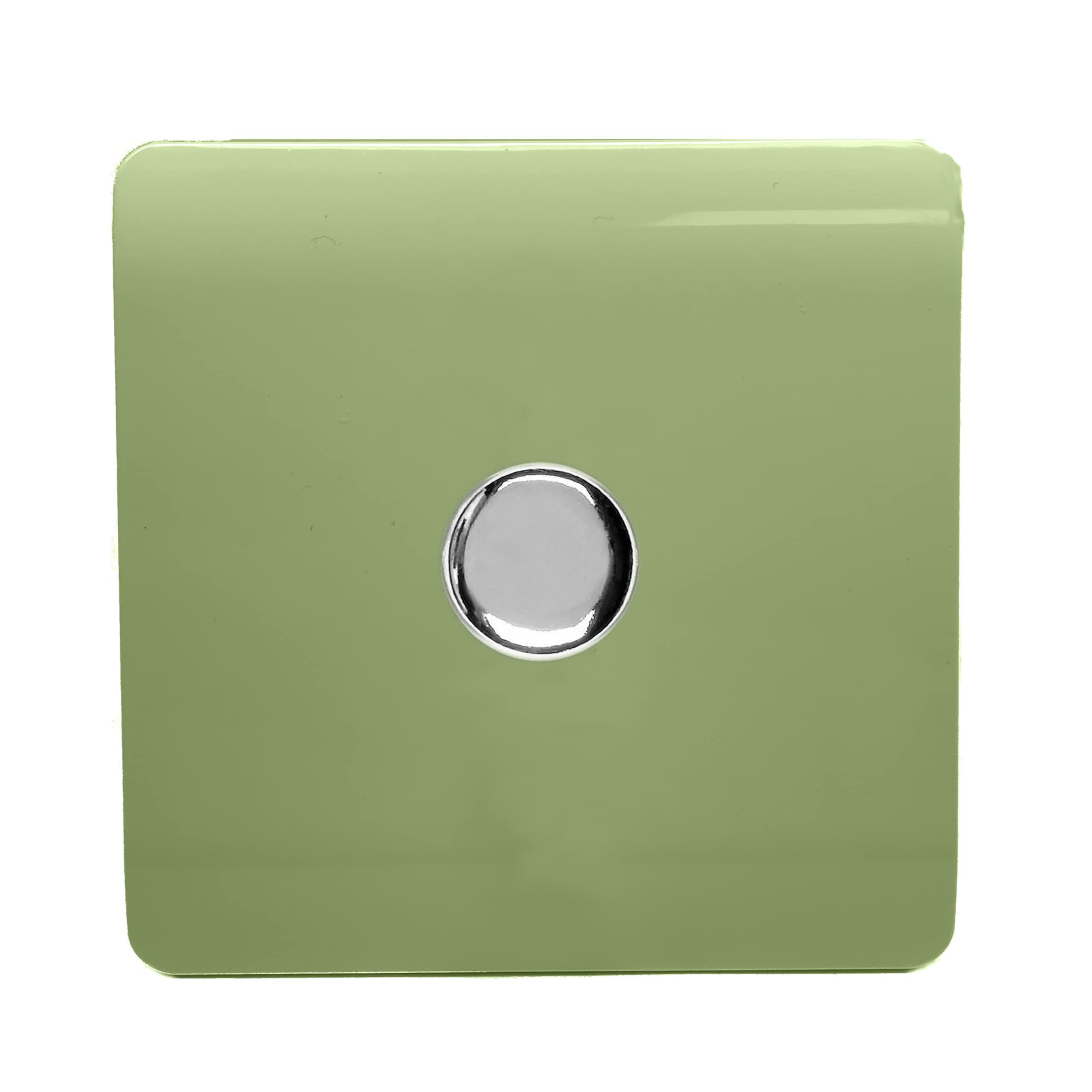 Trendi Artistic Modern Glossy Tactile 1 Gang 2 Way 120w LED Dimmer switch Moss Green