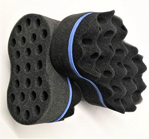 2 Pcs of Double Side Barber Sponge Brushes, One Side is Wavy and the Other side is Flat