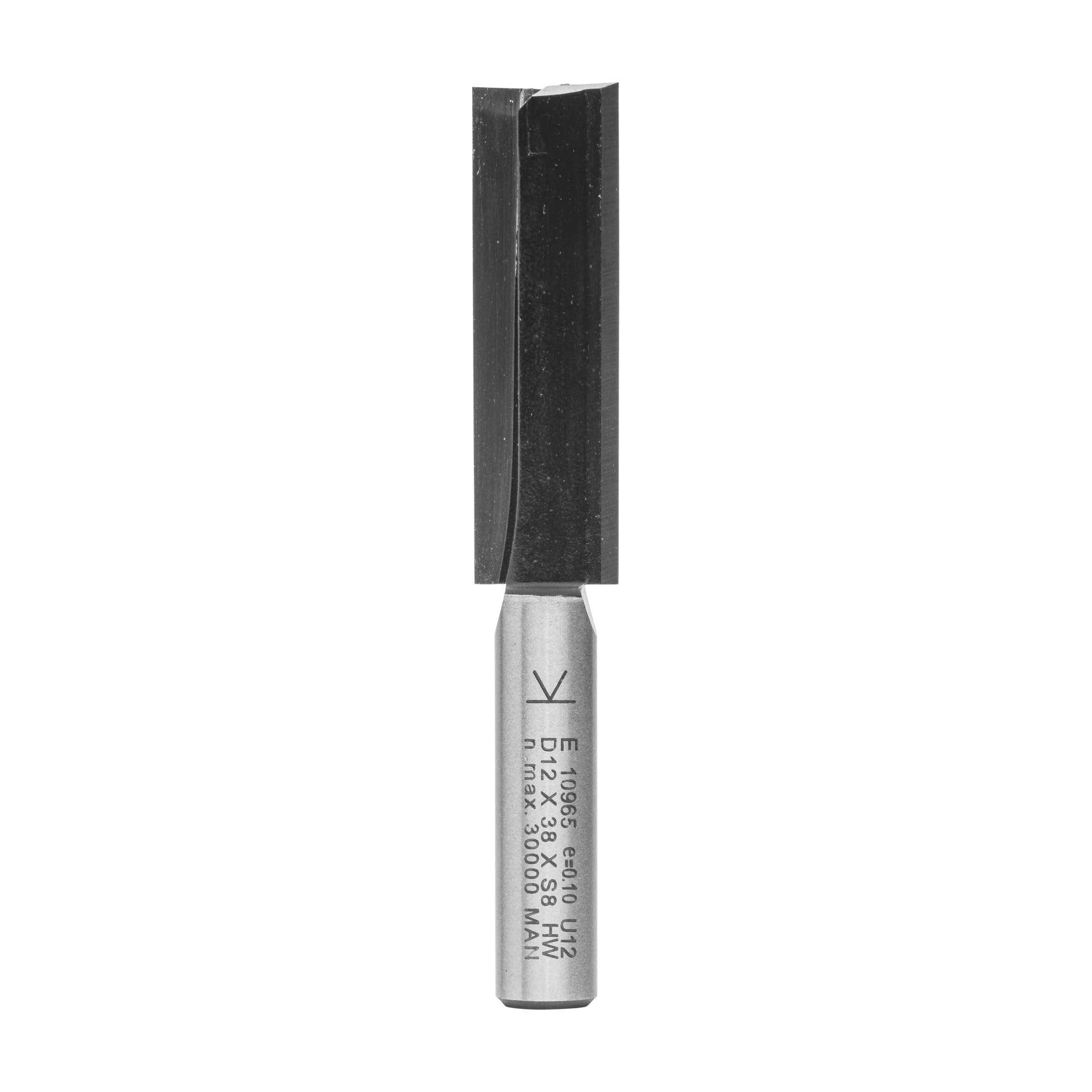 ENT 10965 Straight Cutter TC, Shank (S) 8 mm, Diameter (D) 12 mm, NL 38 mm, SL 32 mm, GL 70 mm, with Tungsten Carbide TC, Centre Tip — image 1