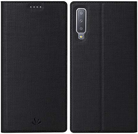 Galaxy A7 Case, Primium PU Leather Wallet Case Flip Folio Book Case Wallet Cover with Kickstand Feature Card Slots & ID Holder and Magnetic Closure for Samsung Galaxy A7,Black