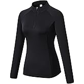 Witkey Women's Workout Shirts UPF 50+ Sun Protection Long Sleeve Golf Shirts Quarter Zip Athletic Tops Women Quick Dry