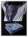 SetSense Men's Paisley Jacquard Woven Self Cravat Tie Ascot Set One Size Blue/Yellow/Black