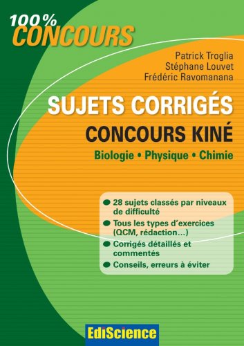 Sujets corrigés, concours kiné
