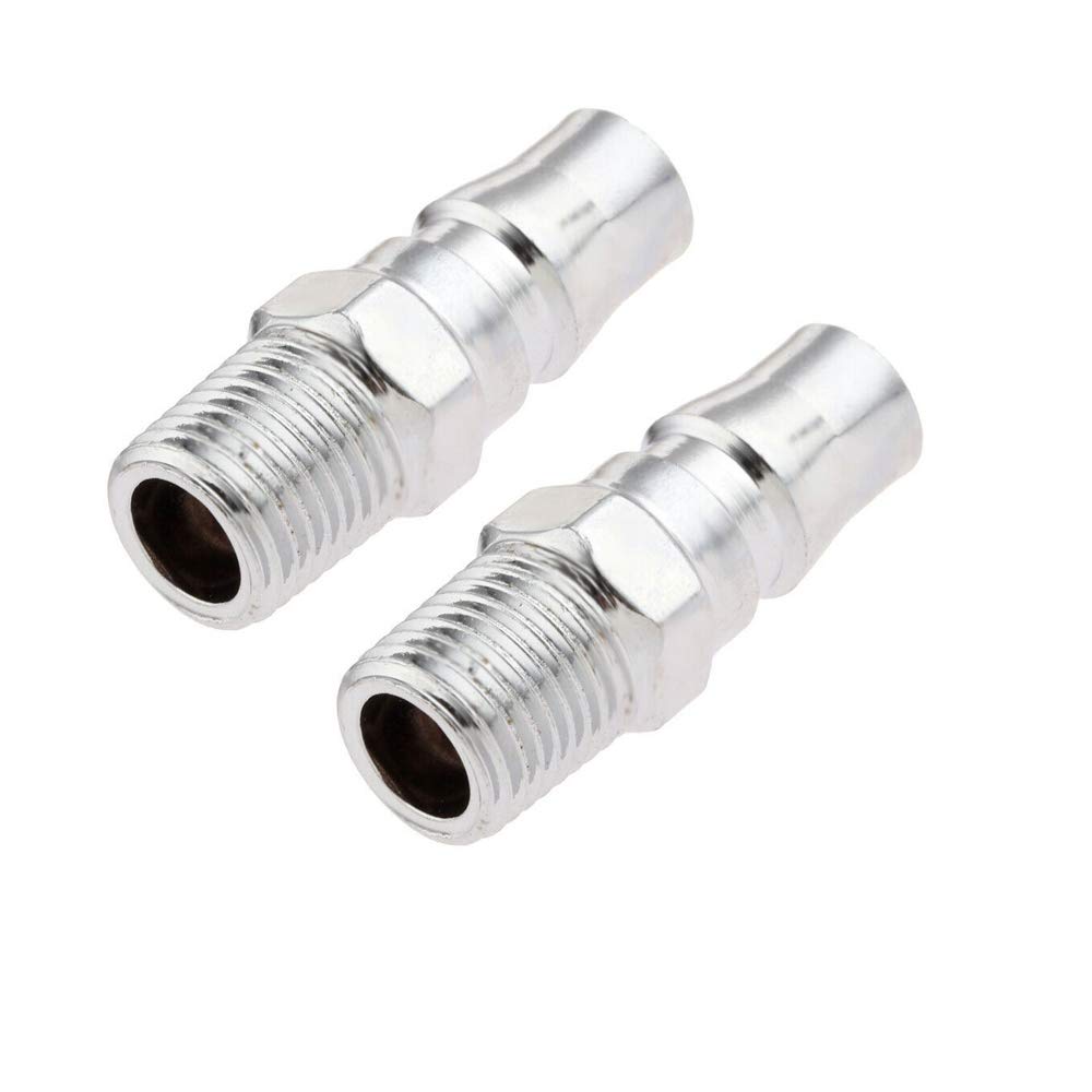 SUPERTOOL Male Pipe Connector PM20-1/4" BSP Air Hose Fitting C-Type Quick Release Airline Connectors Hose Tail (2PCS)