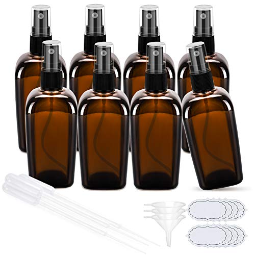 ULG Amber Fine Mist Sprayer Empty Refillable Essential Oils Perfume Cologne Atomizer (Large-100ml)