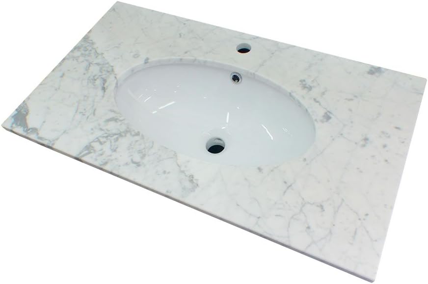 Randalco 32 X 18 Inch Classic Rustic Vintage Carrara Marble Vanity Sink Top Amazon Com