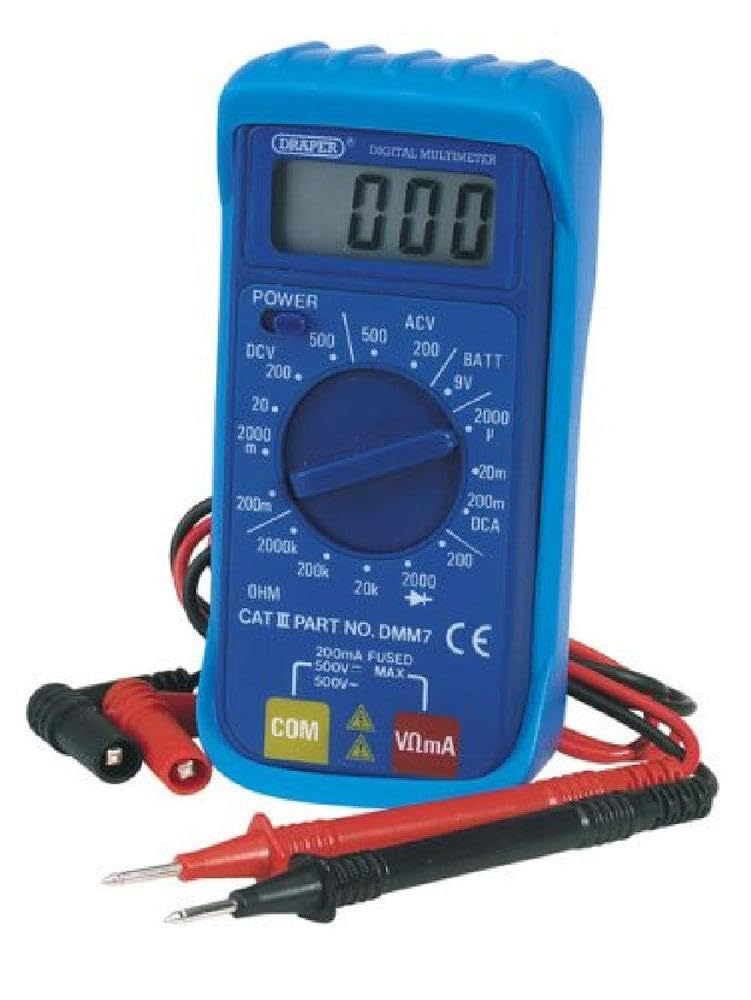 Draper 52320 Electrician Digital Multimeter with 16 Function,Blue
