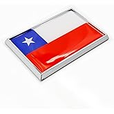 Perdecor Chile Flag Sticker Emblem Chilean Decal Car Chrome Flags, 2 Pack, 3 x 2 inches