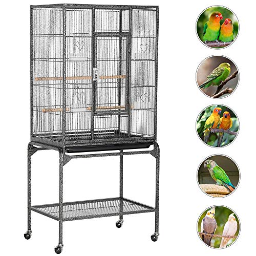 Topeakmart 53.7” Mid-Sized Quaker Parrot Conure Parakeet Lovebird Budgie Finch Canary Bird Cage Small Animal Cage