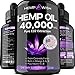 Hemp Oil Extract - 40,000 Milligrams - Improved Formula - Made in USA - 100% Pure Hemp Oil for Stress & Anxiety - Doctor Recommended Natural Sleep Aid, Mood & Immunity Boost - Raw Omega 3, 6, 9