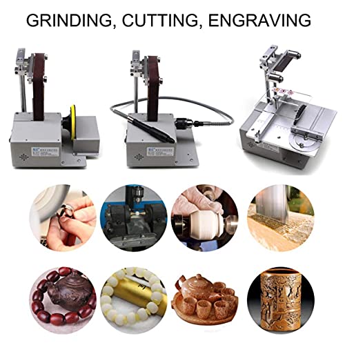 KUANDARMX Mini Tischkreissäge Schneidemaschine, Multifunktions 4 In1 Elektrobandschleifer Kantenschärfer, 7-Fach… – Bild 8