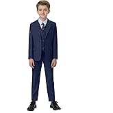 Boys' Formal Slim Fit Suit Set 5 Piece Boys Suit Dress Clothes Ring Bearer Outfit