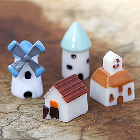 EasyBuy India House : 1Pcs Wind Mill Church Castle House DIY Resin Fairy Garden Craft Decoration Miniature Micro Gnome Terrarium Gift AL3336
