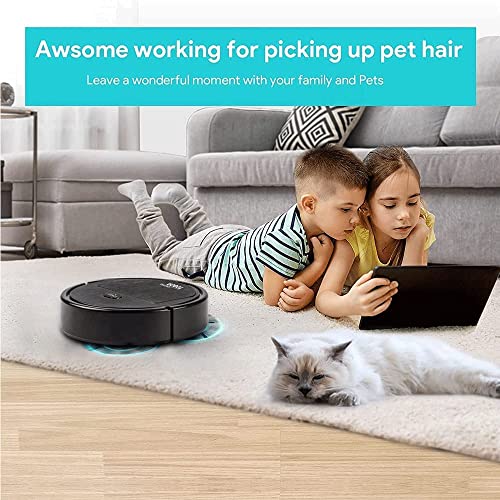 Robot Vacuum,Robotic Vacuums Cleaner with Self-Charging,with 360° Smart Sensor Protectio,Multiple Cleaning Modes Vacuum Best for Pet Hairs,Tile & Medium Carpet, Floor Cleaner Robot for Wood Floors