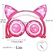 Kids Headphones Glowing Cat Earphones Over/on Ear with LED USB, Rechargeable Wired Foldable Game Headset for Girls Boys Toddlers Phone PC, Learning Education Toys Holiday Christmas Birthday Gifts