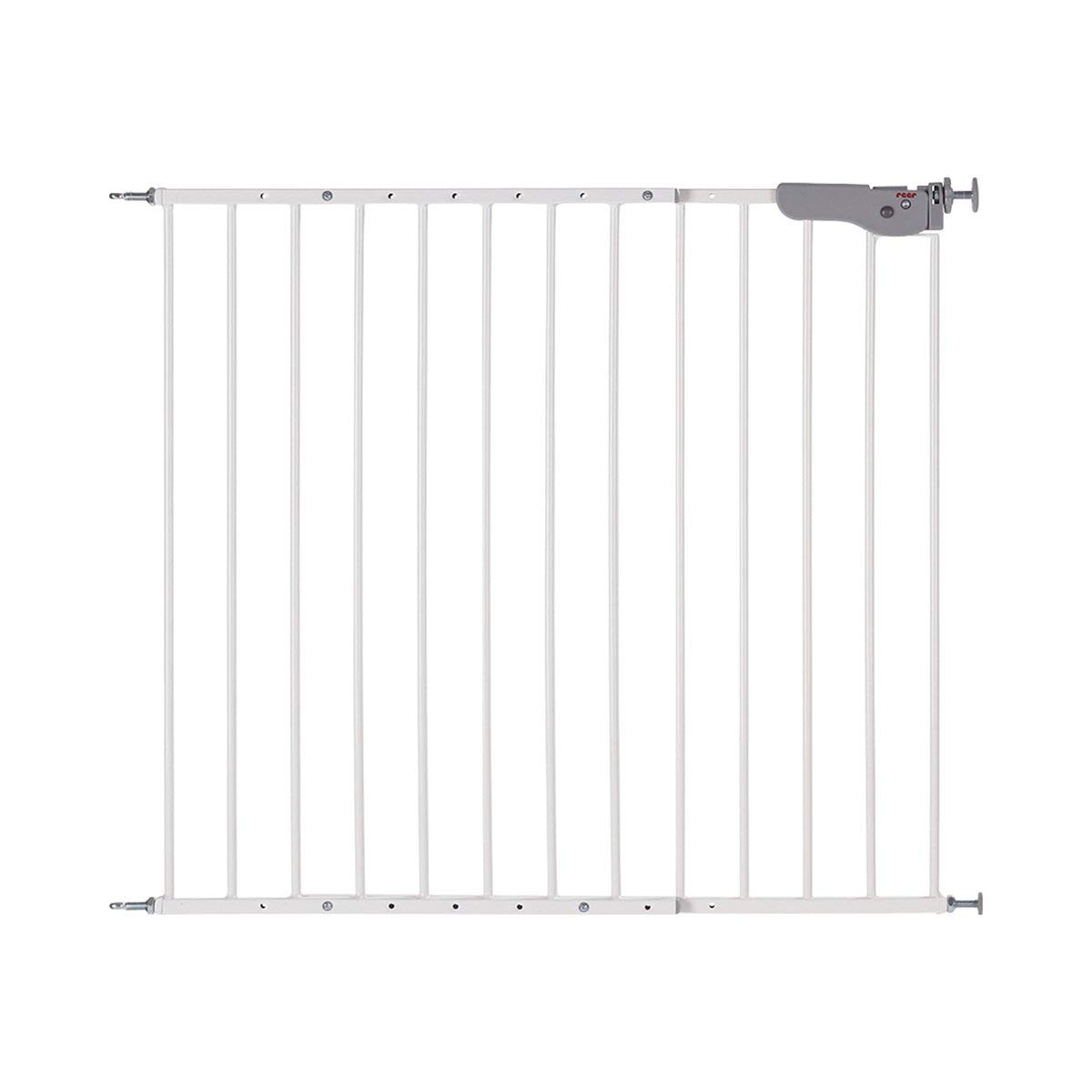 Reer S-Gate Active-Lock Metal Baby Gate, Metal, White, 73-110 cm, Pressure Mount, For Dogs