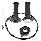 Minireen Twist Throttle Accelerator Handle Grips and Bent Cable Set for 50cc 110cc 125cc 150cc 250cc Dirt Bike Quad ATV Pit Pro Trail (Fits for 7/8"/22mm Bar)