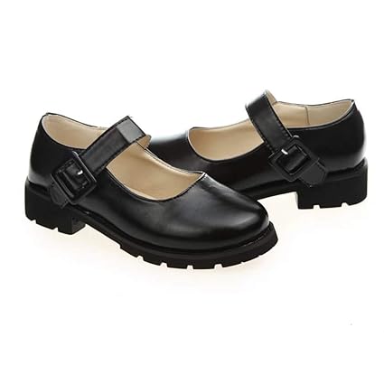 Fad-J Rundes Kopf Mädchen Loli Schuhe Schuhe Damenschuhe Cosplay Uniform Schuhe Spitz Große Schüler Schuhe,39