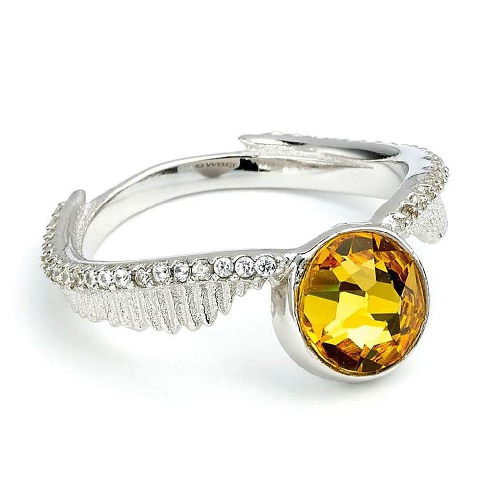 Harry Potter Official Golden Snitch Ring with Crystal Elements Small Size 6 (Ring Size L)