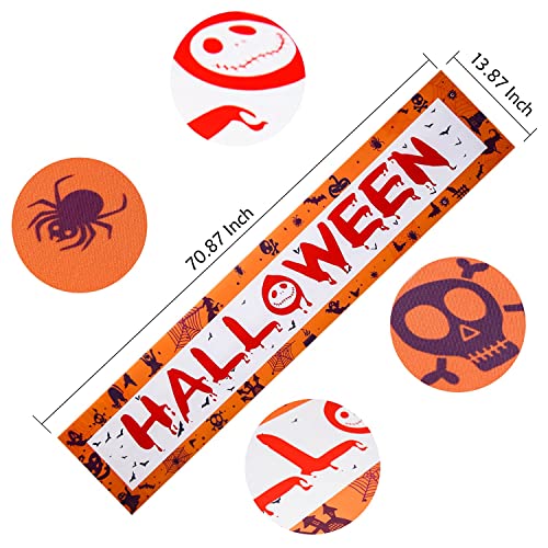 Nieolheoui Halloween Table Runners, Non-Slip Haunted House Table Fabric for Halloween Party Decorations and Scary Movie Nights, 71 x 14 Inch