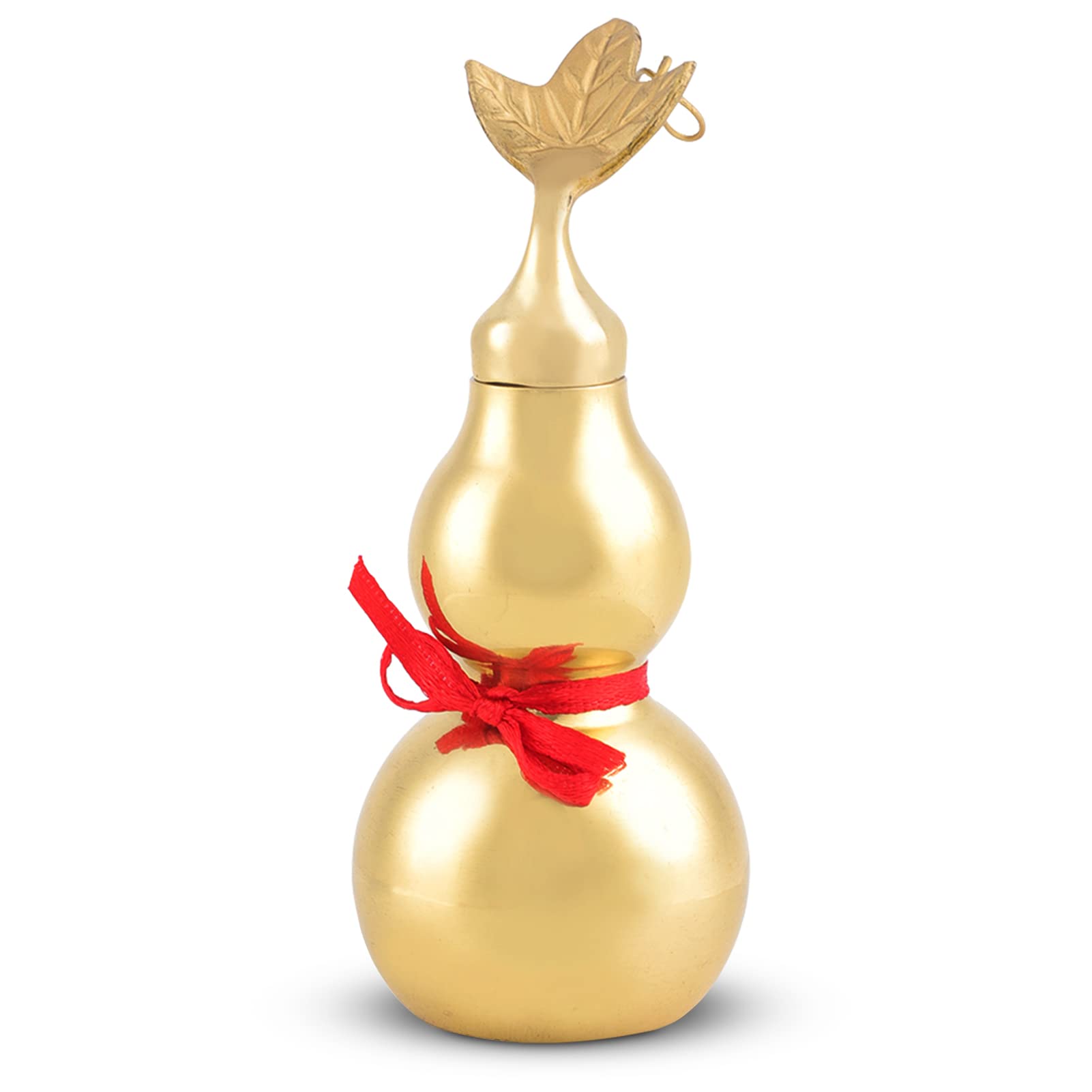 HERCHR Feng Shui Brass Wu Lou Hu Lu Gourd Chinese Good Luck for Good Luck Fortune Wealth Health Success Gourd Collectible Amulet Decorations Pendant to Friends Families Lovers