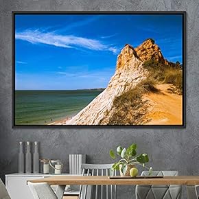 signwin Framed Canvas Wall Art Coastal Scenery Aerial...