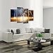 KREATIVE ARTS Natural Landscape Paintings Wall Art Lightning Strikes in the Clouds 4 Panel Picture Print on Canvas Giclee Artwork for Home Office Decoration