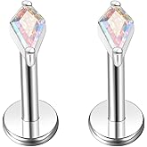 BelezaDosas G23 Hypoallergenic 18g Flat Back Studs Earrings F136 Implant Grade Titanium Tiny Press Fit Threadless Push in Cartilage Helix Labret Lip Conch Tragus Piercing Jewelry