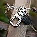 Hephis Durable Keychain with Handy Bottle Opener,Solid Key Management,Heavy Duty Car Key Chains for Men and Women(Wiredrawing Gun Black and Gold)