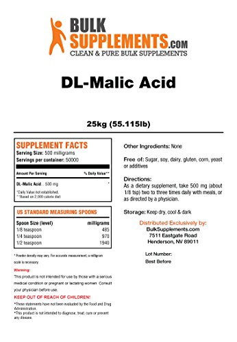 Bulksupplements DL-Malic Acid Powder (250 grams)