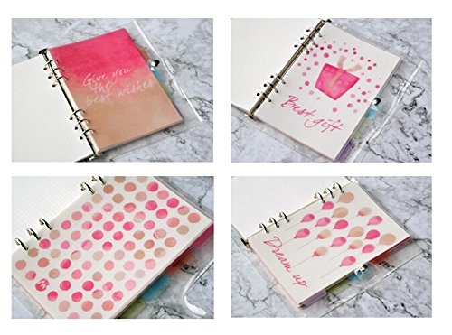 Funcoo 10 Sheets Plastic Planner Index Dividers Category Page Tab Indexing Cards for A5 6-Holes Ring Binders/Planners Notebook/School Stationery (Style-1) - Thumbnail 4