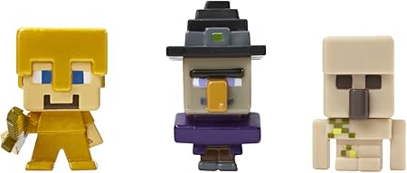 Amazon Minecraftのミニフィギュア3パック魔女 スティーブとアイアンゴーレム Minecraft Mini Figures 3 Pack Witch Steve And Iron Golem ロボット 子ども向けフィギュア おもちゃ