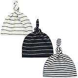 Newborn Boy Nursery Beanie Hospital Hat Cotton Adjustable Knot Cap (Striped Color)