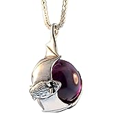 Bat Necklace Silver Crystal Necklace Night Flight Bat Orb Pendant Bat Charm