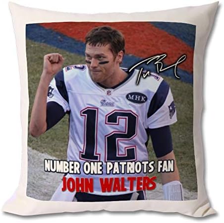 Tom Brady New England Patriots Nfl 1 Personalised Autographed Fan Art Large Cushion 18 X 16 5 Inch 45 X 42 Cm With Personalised Message Amazon Co Uk Kitchen Home